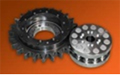 Geared bearing uses roller pinion system