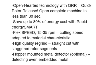 Open-Hearted technology with QRR – Quick Rotor Release! Open complete machine in less than 30 sec.