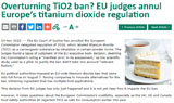 欧盟宣布废除钛白粉致癌标签 中国产品出口将添新动能
